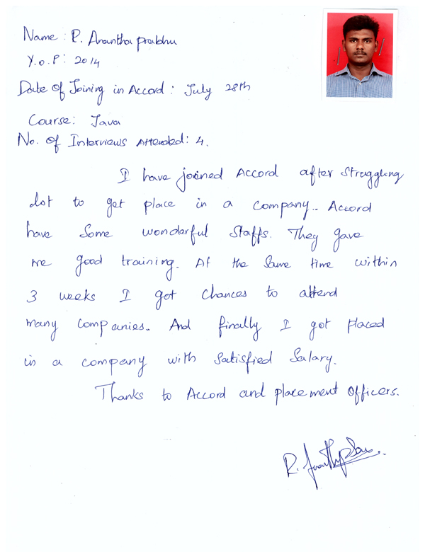 JAVA Student Testimonial