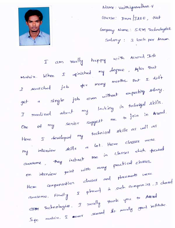JAVA Student Testimonial