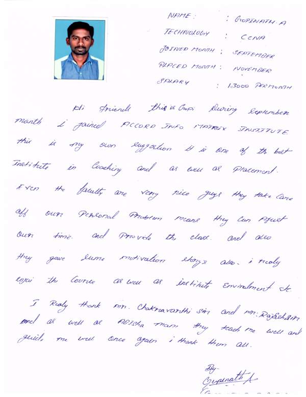 CCNA Student Testimonial