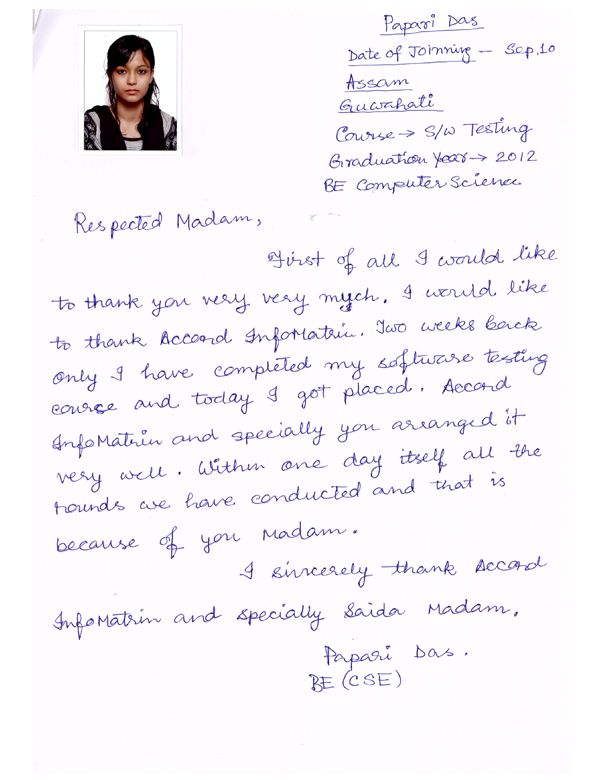 Testing Student Testimonial