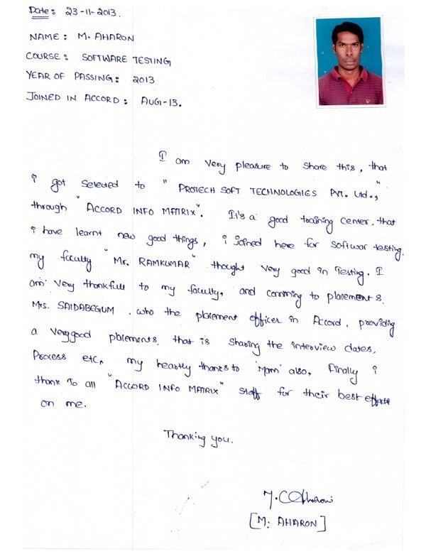 Testing Student Testimonial